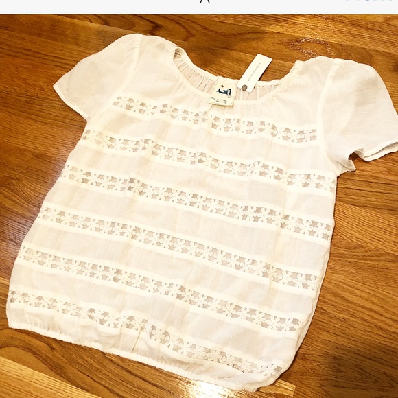 Anthropologie Tops - NWT Anthropologie white embroidered sheer top M